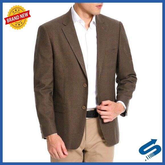 Men's Houndstooth Stretch Blazer for Wedding and Office Wear